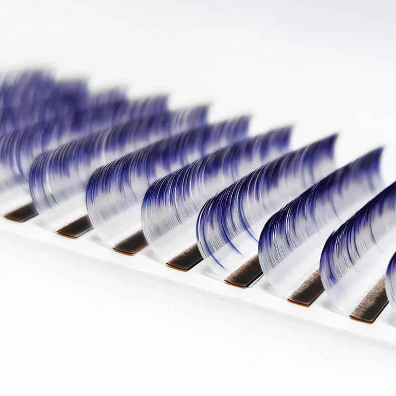 Ombre White Green Blue Purple Color Eyelash Extension