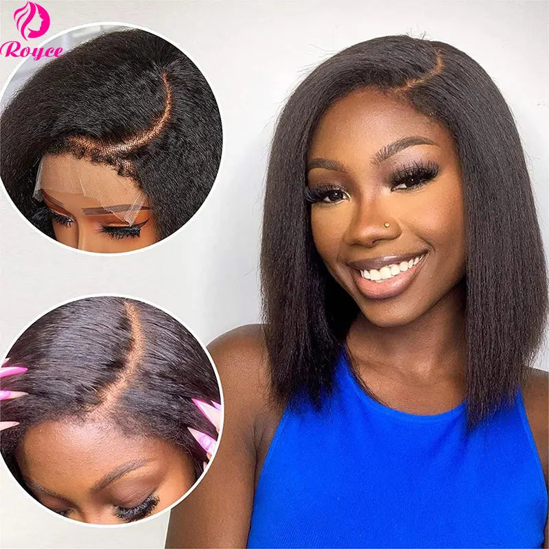 Kinky Straight Edged Bob Wig Human Hair Wigs