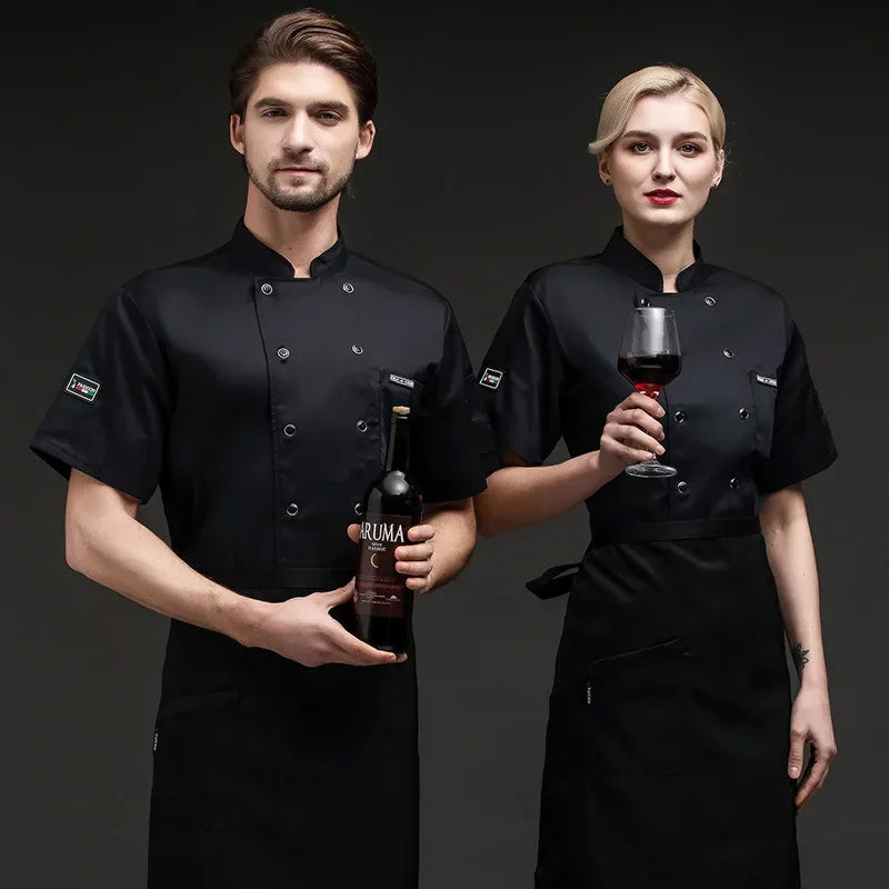 Short-Sleeved Chef Work Clothes For Men And Women