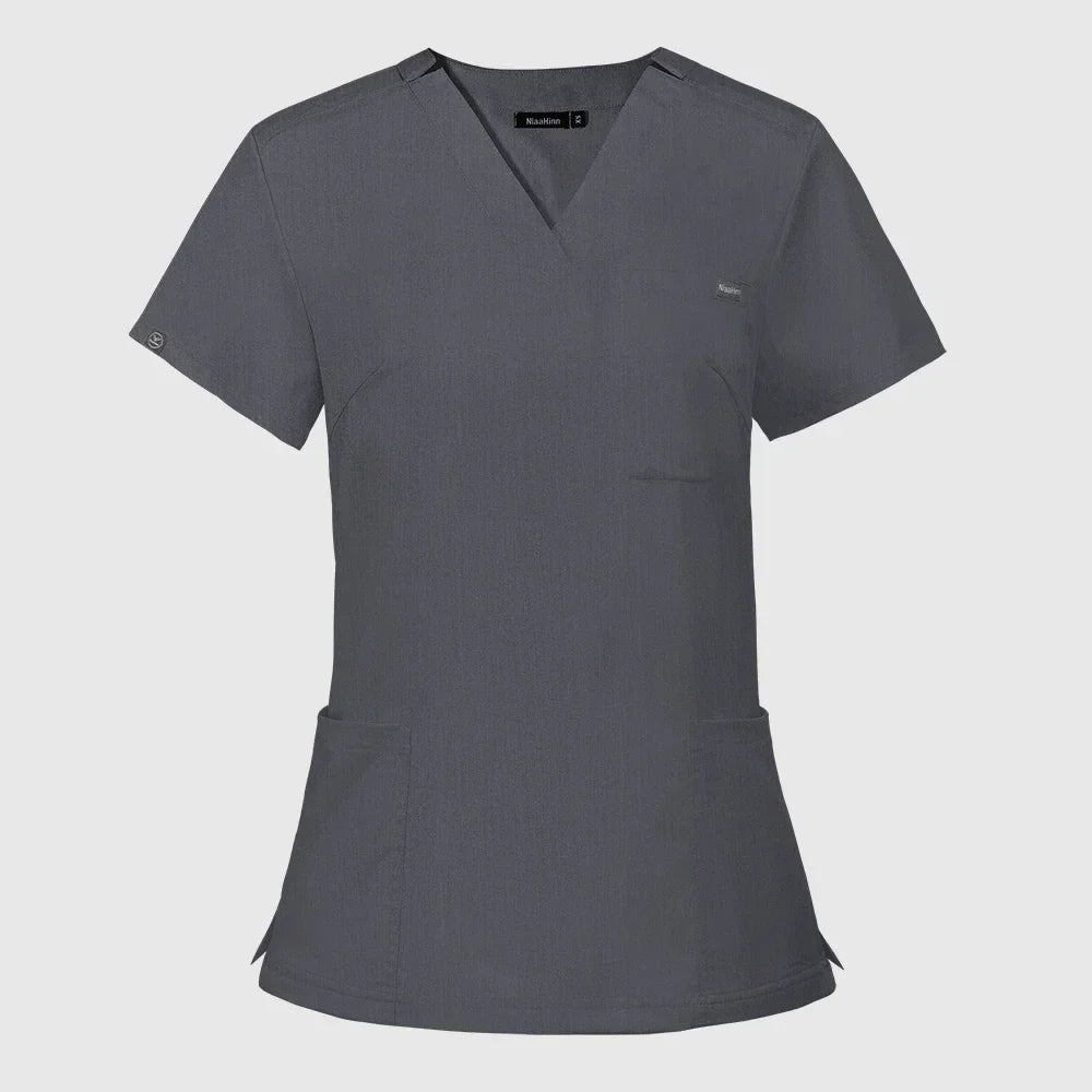 Dentist Scrubs Tops Fashion Hotel Workwear Scrub Shirts