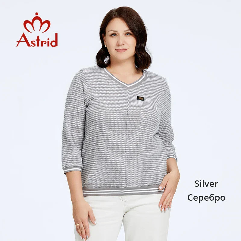Astrid Women' Sweater Solid Trends Top Long Sleeve