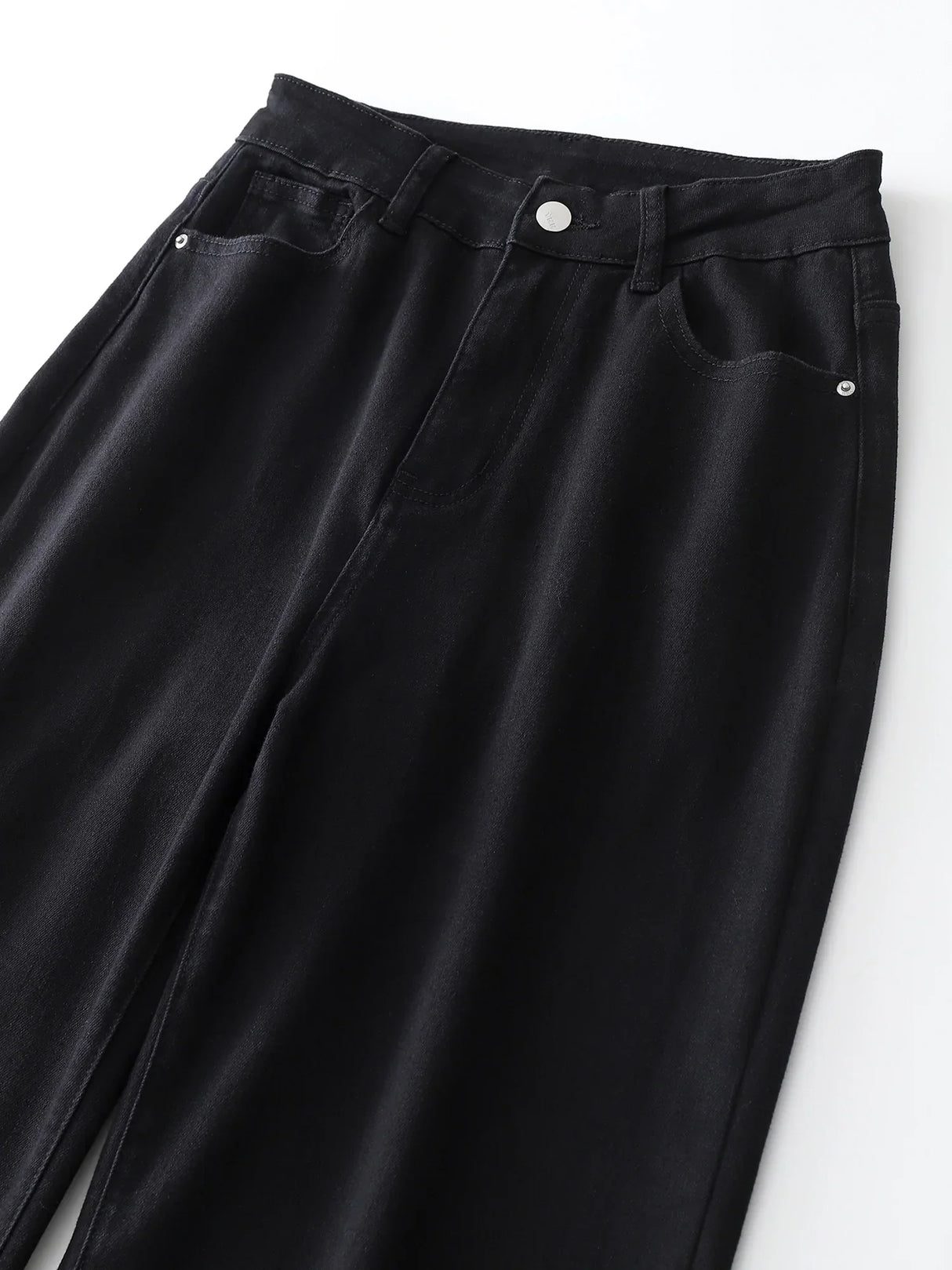 Wide Leg Jeans For Women Black Color High