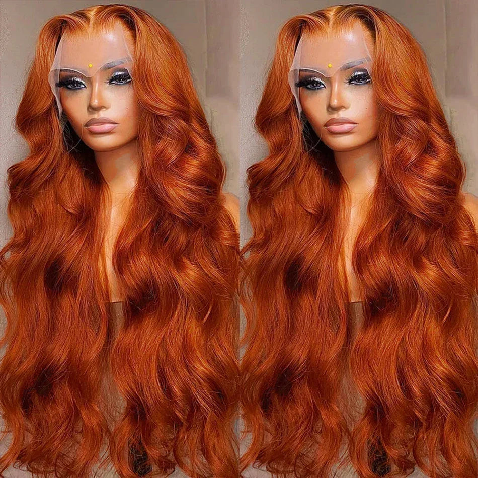 Body Wave Orange Ginger Lace Front Human