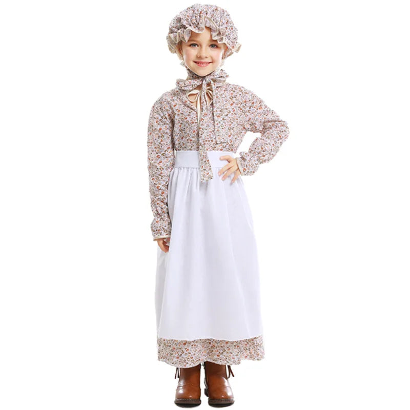 Kids Maid Dress Cosplay Kid Girl Fancy Pastoral