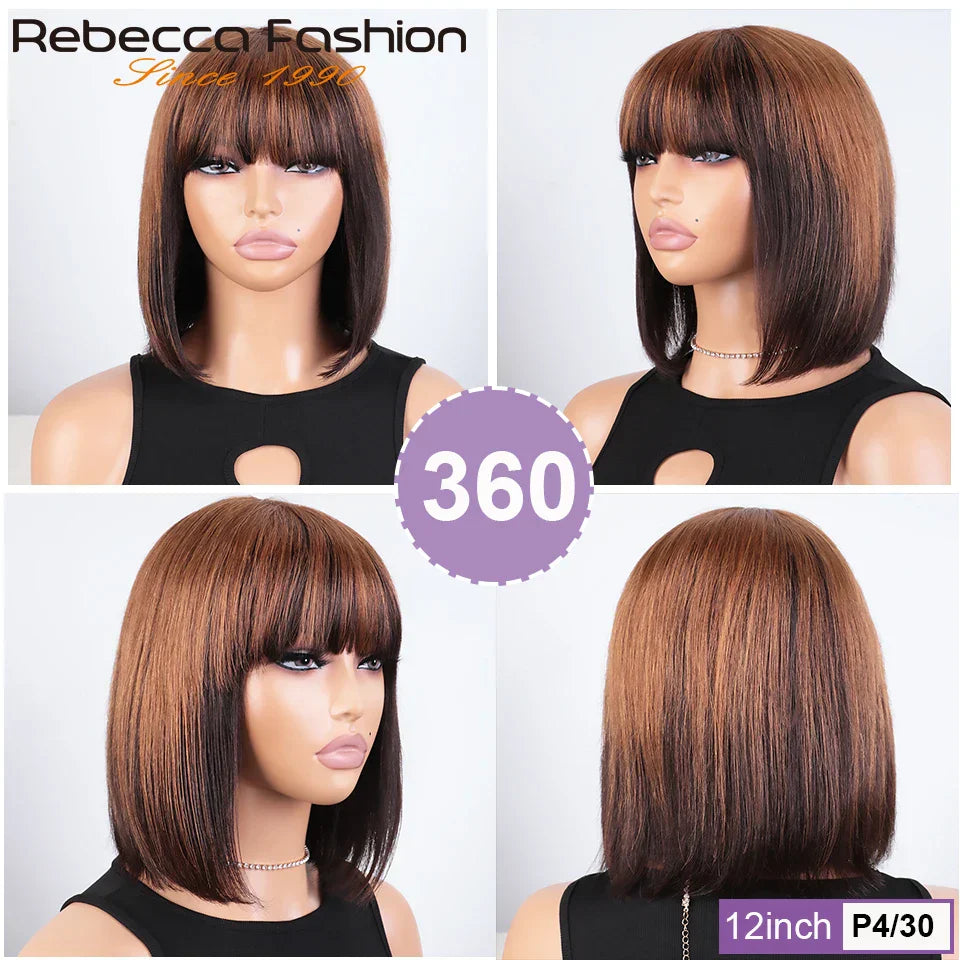 Colored Short D Straight Brazilian Human Hair