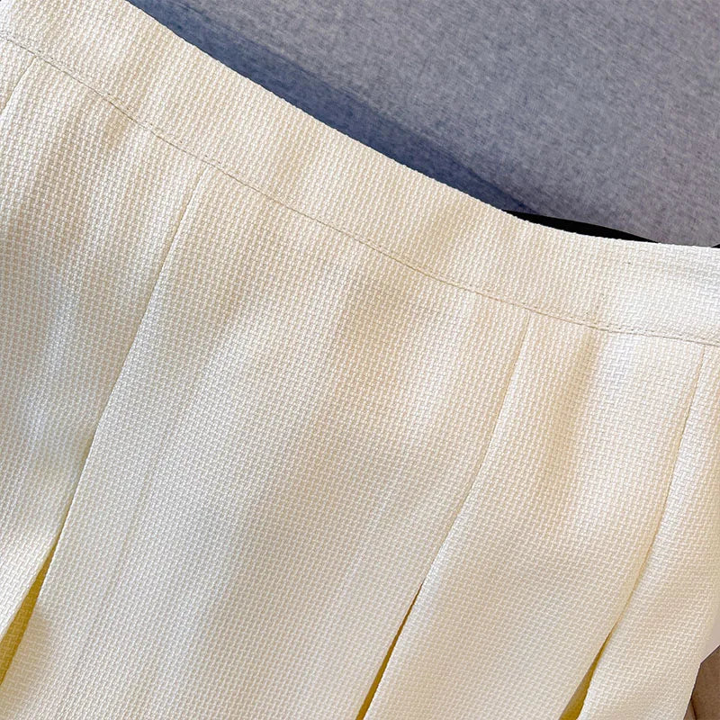 Women' Thin Pleated Skirt, Simple Short Skirt, Female