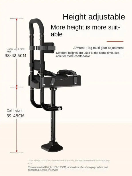 Single-Leg Telescoping Assisted Walking Stick Crutch Support-Free Knee