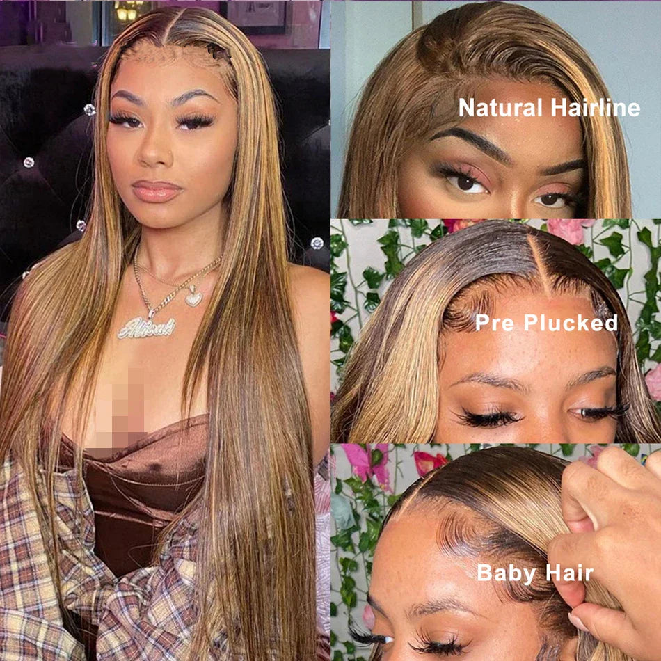 Highlight  Lace Front Wig Highlight Straight
