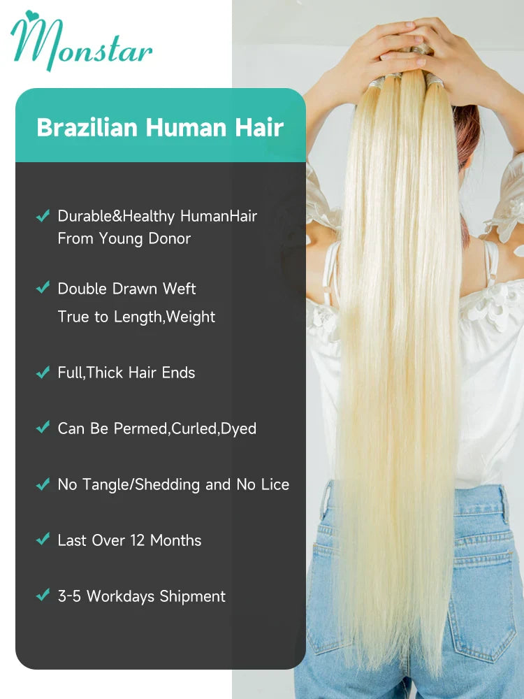 Monstar Blonde Straight Hair Bundles Brazilian Remy
