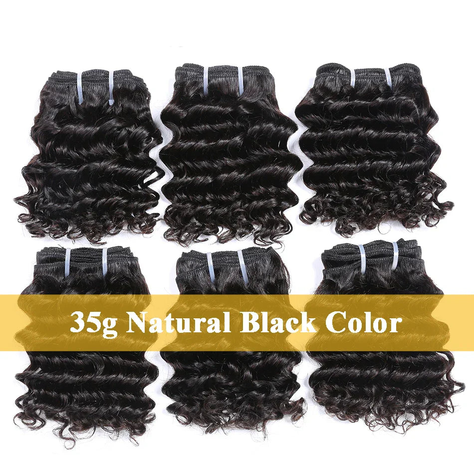 Brazilian Deep Wave Human Hair Bundles Bouncy Curly