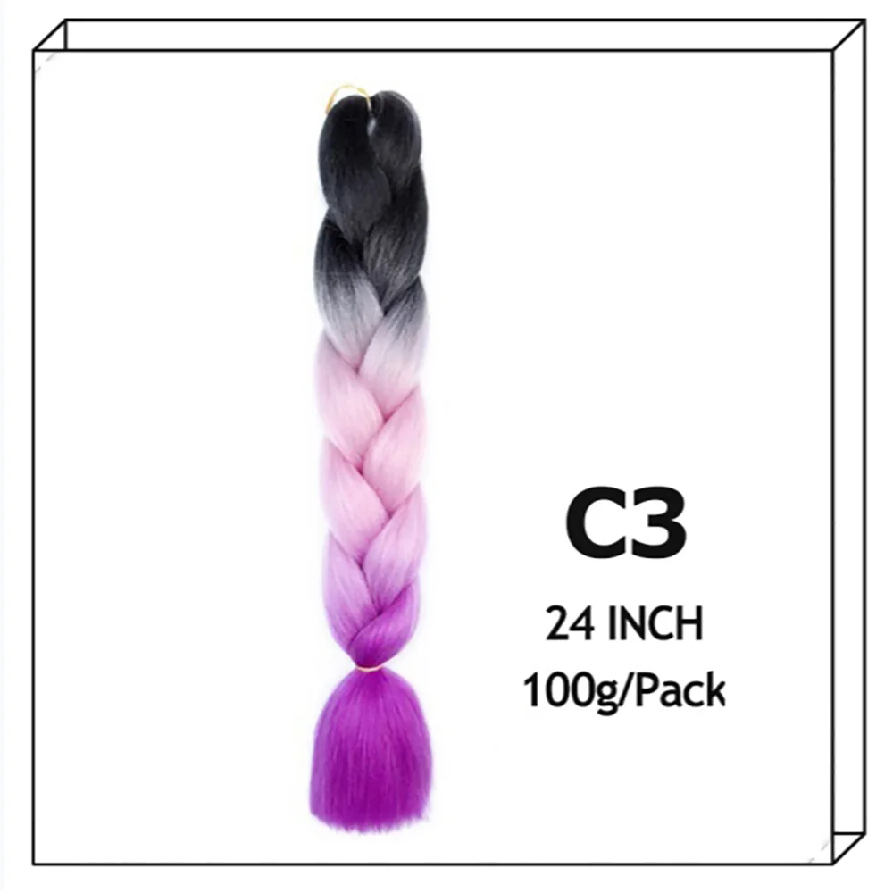 Synthetic Long Jumbo Ombre Braiding Hair For Women