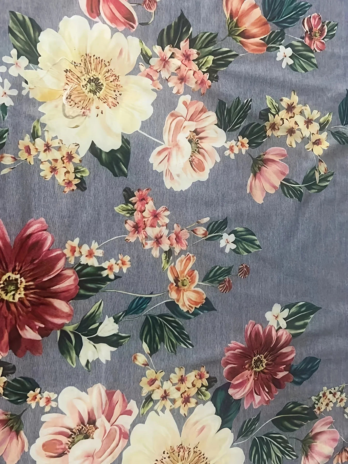 Women Long Sleeve V-Neck Flower Print Casual Loose