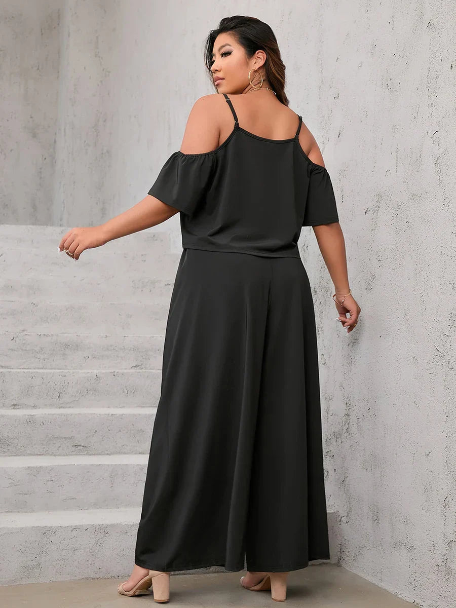 Finjani Women' Suit Set Solid Cami Low Tank