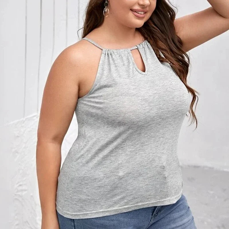 Sexy Hater Neck Summer Casual Top Women Tie