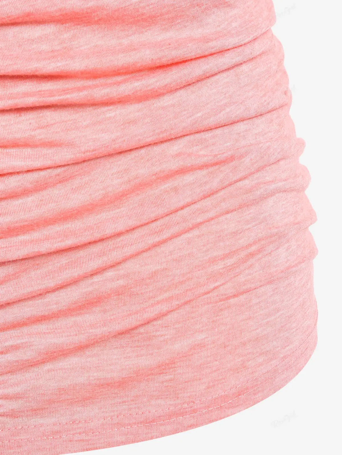 Rosegal Light Pink Colorblock T-Shirts Mesh Panel Flutter