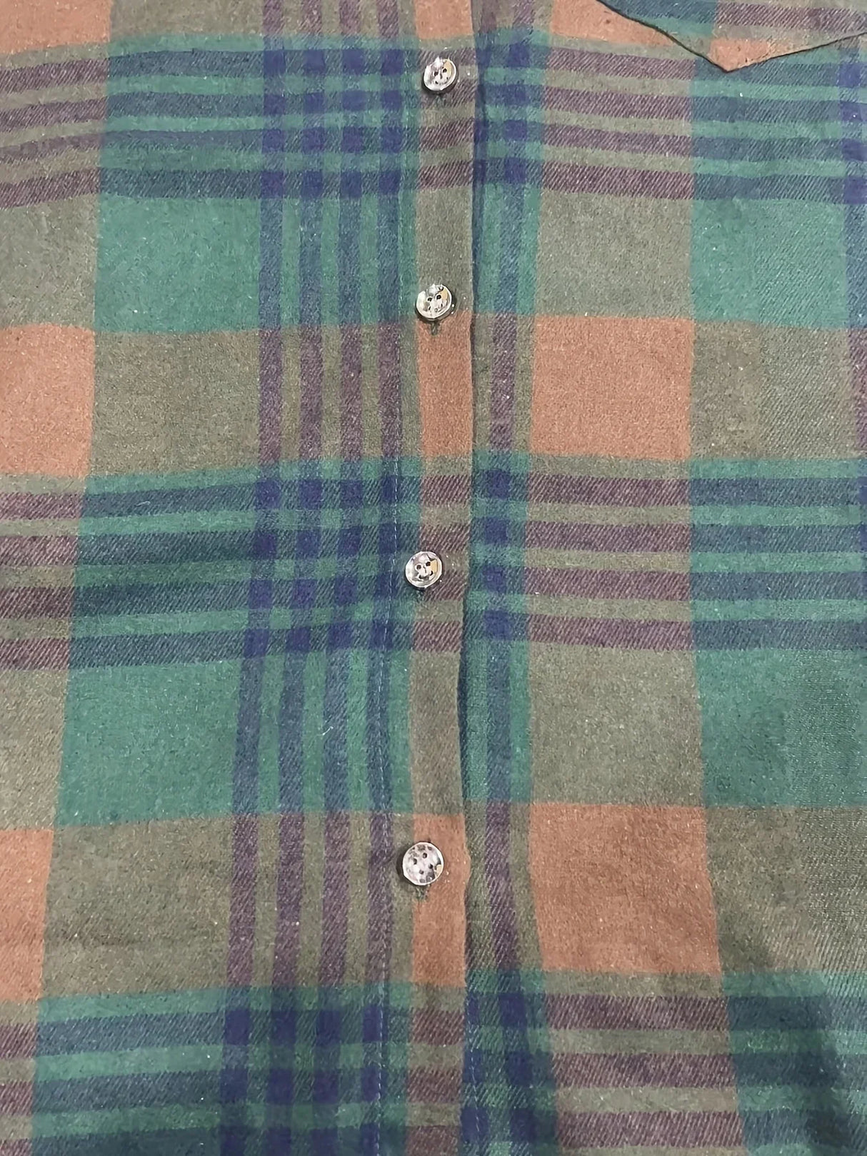 Women' Casual Plaid Button Print Long Sleeve Shirt