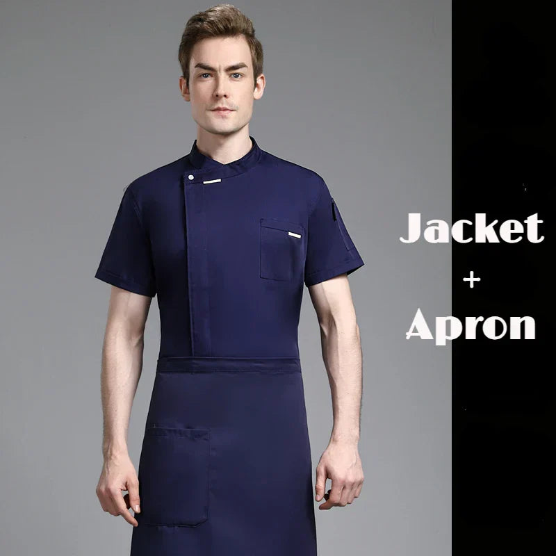 Unisex Chef Jacket Short/Long Sleeve Men Women Crossover
