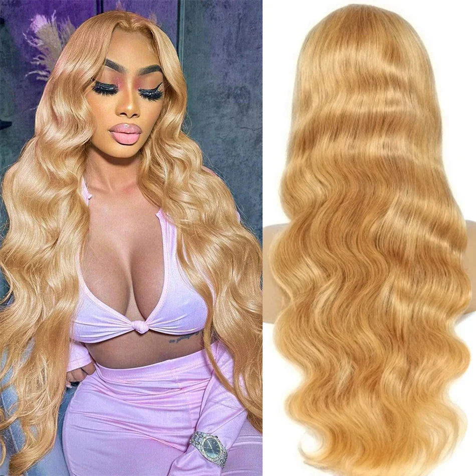 Transparent Honey Blonde Lace Front Wigs