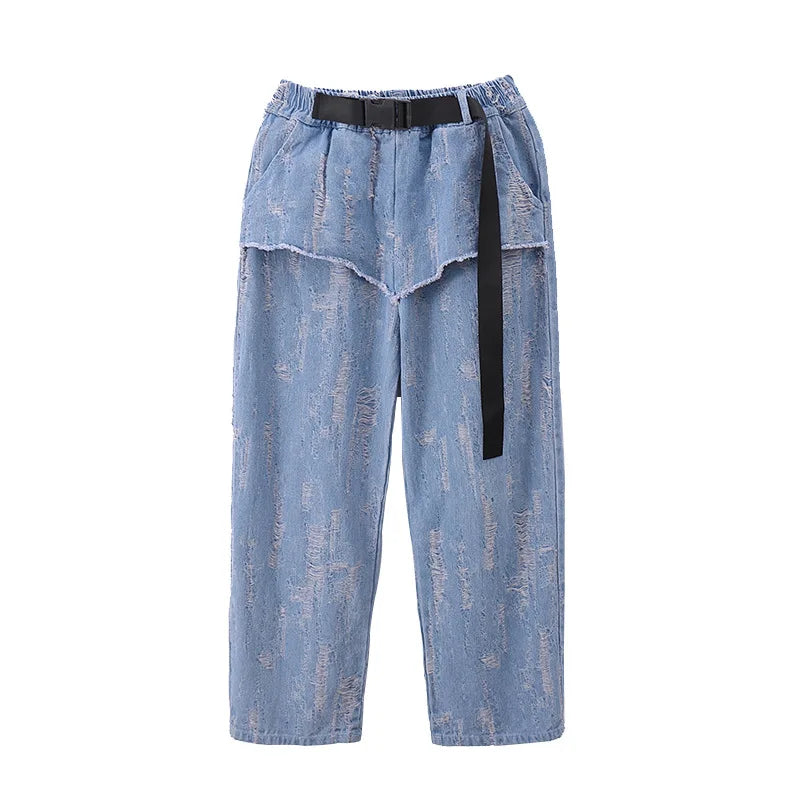 Kids Street Dance Hip Hop Clothing Suit Denim