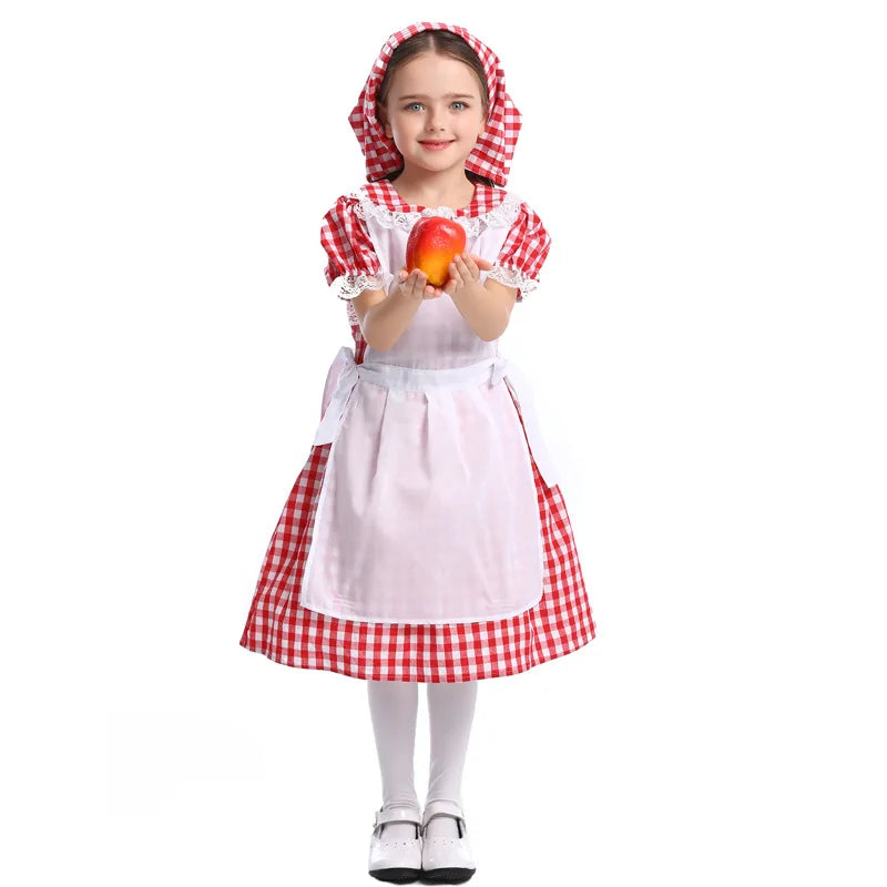 Kids Maid Dress Cosplay Kid Girl Fancy Pastoral