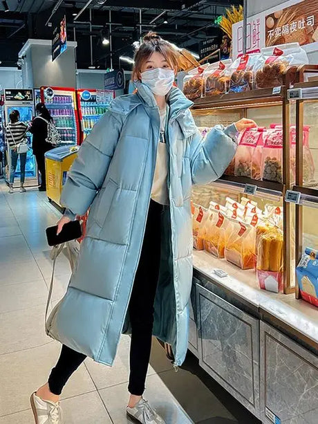 Winter Women Parka New Long Straight Down Cotton