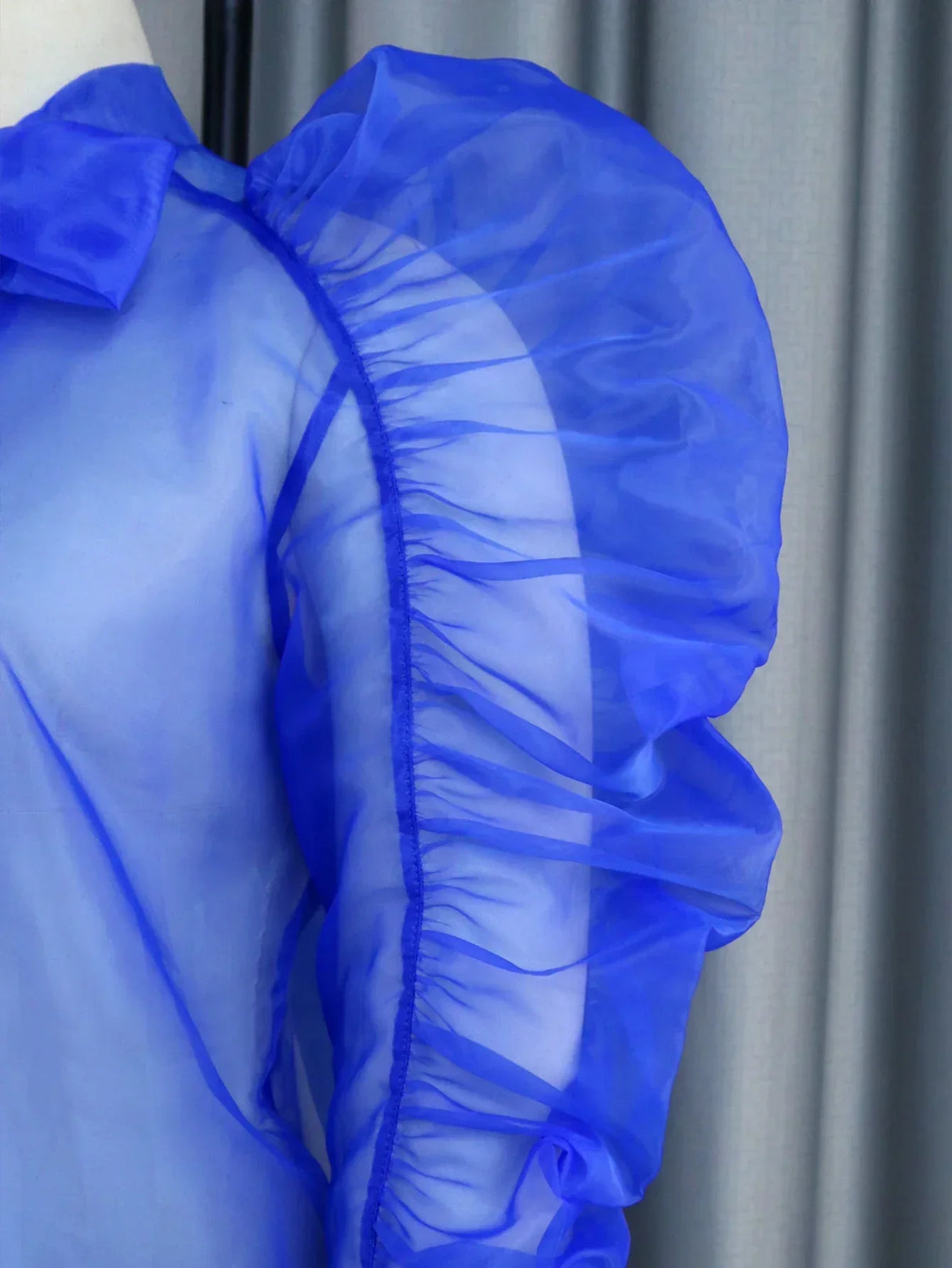 Women See Through Blouse Puff Sleeve Tops Sexy