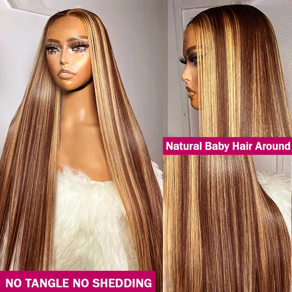 Hd Highlight Bone Straight Lace Frontal Wig