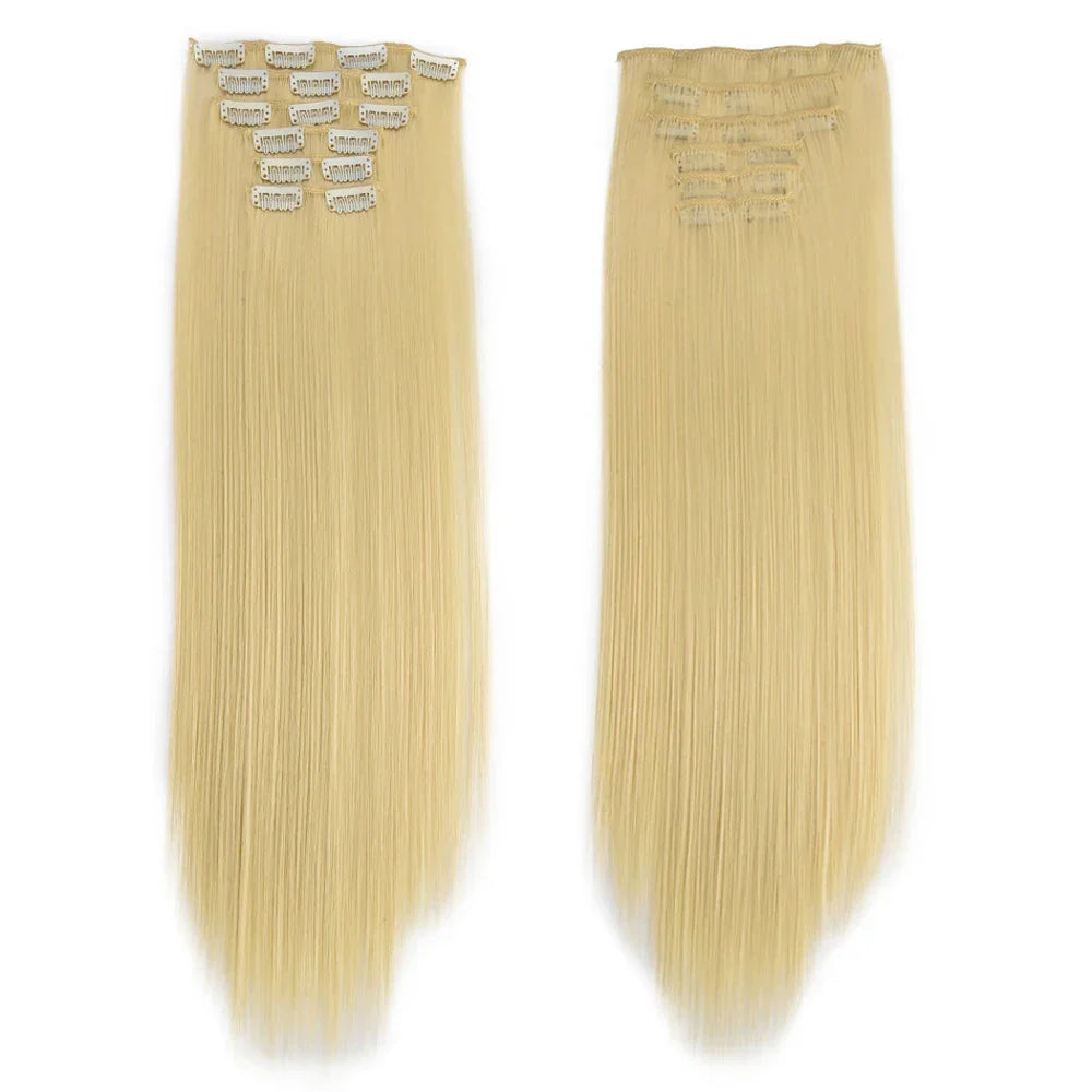 Synthetic Clip In Hair Extensions Pcs/Set Clips Long