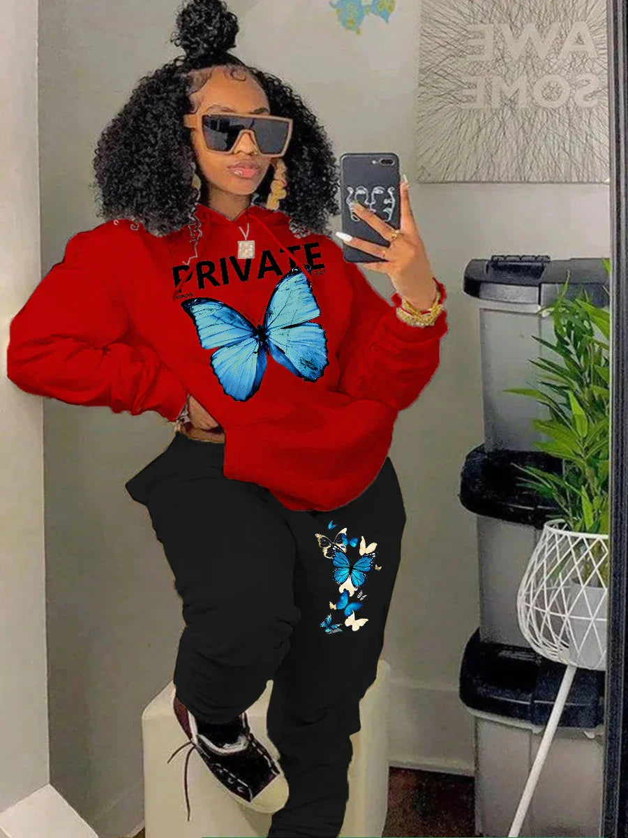 Lw Woman Tracksuit Two Piece Set Winter Warm