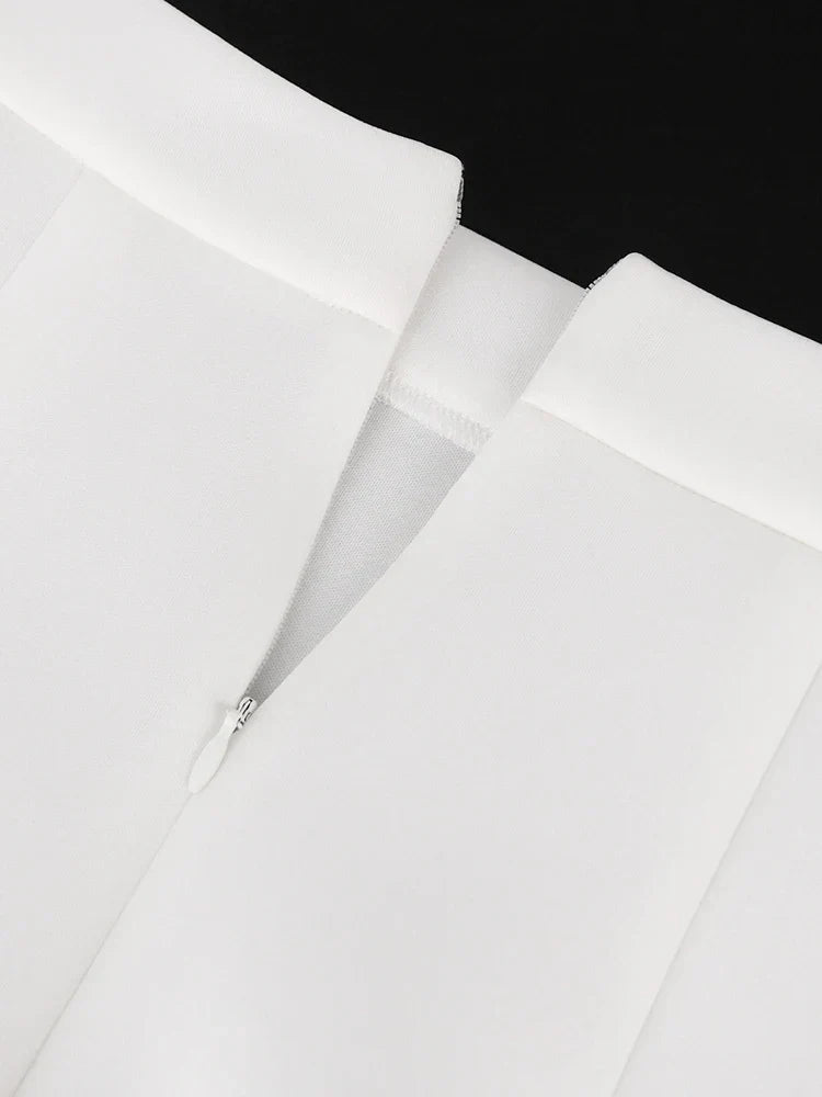 White Skirts 4Xl High Waist Knee Length Office