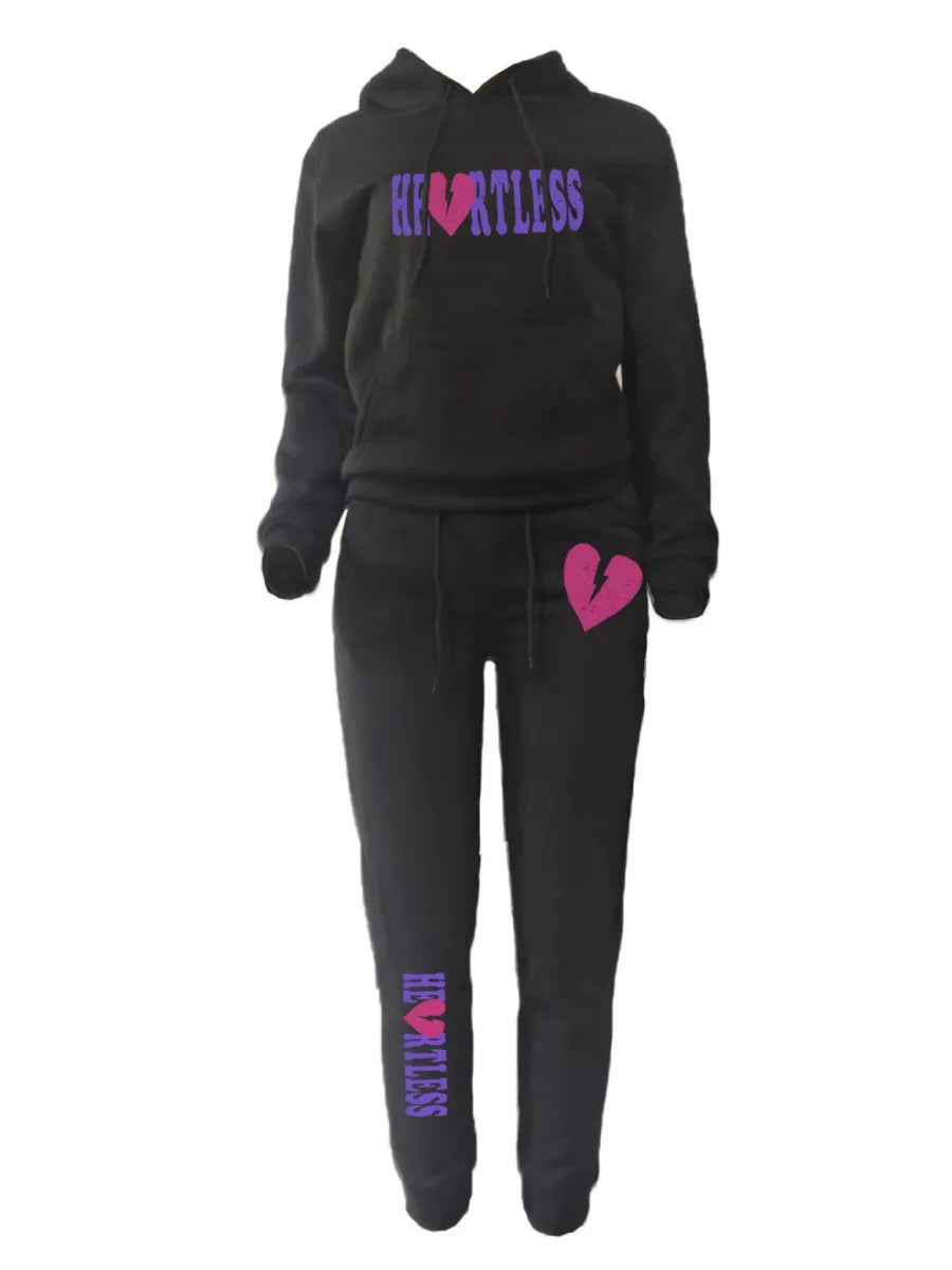 Lw Women' Matching Tracksuit Set Letter Print Tracksuit