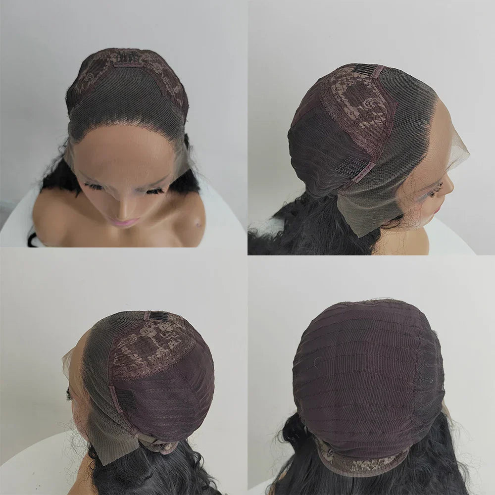Mxwigs Body Wave Platinum Blonde Synthetic Lace Front