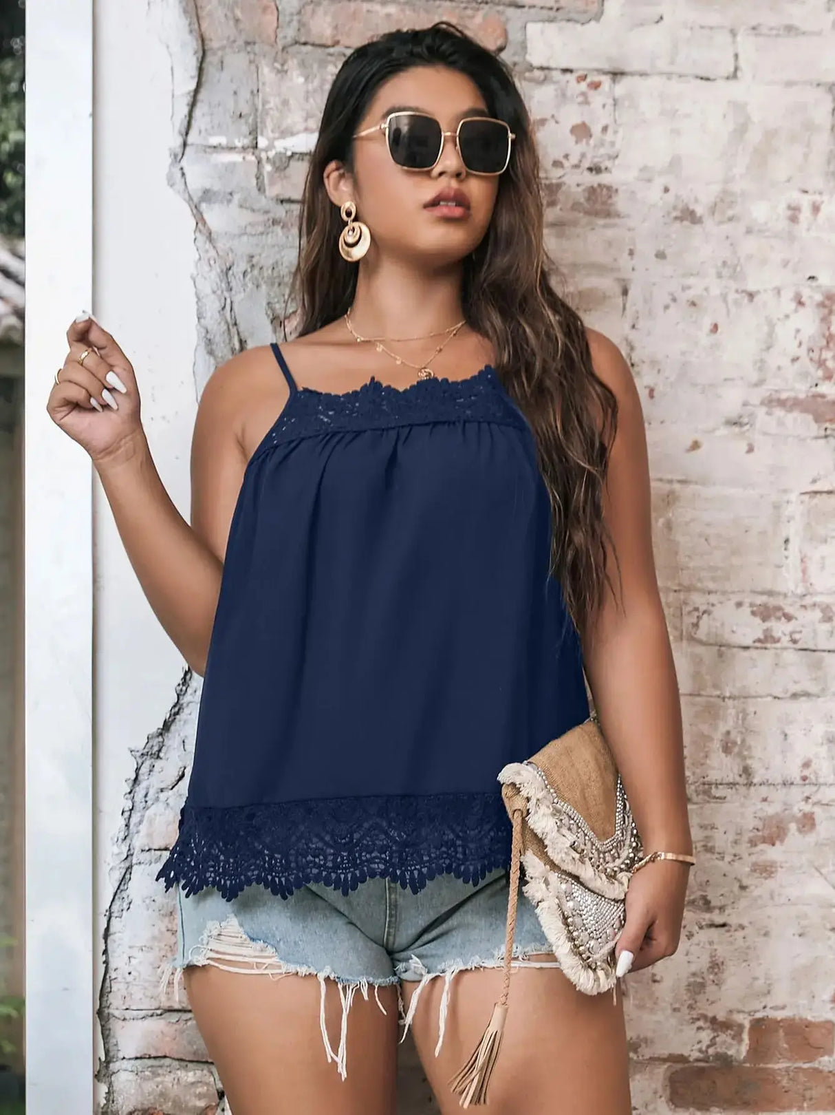 Finjani Women Camis Top Royal Blue Sexy Women'
