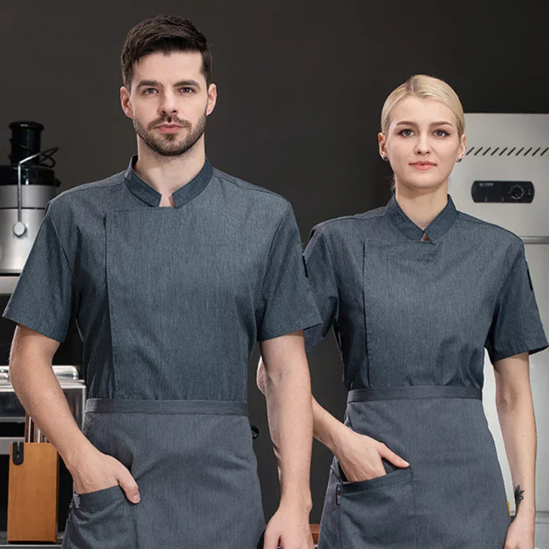 Stretchy Chef Jacket Long Sleeve Waterproof Kitchen Cook