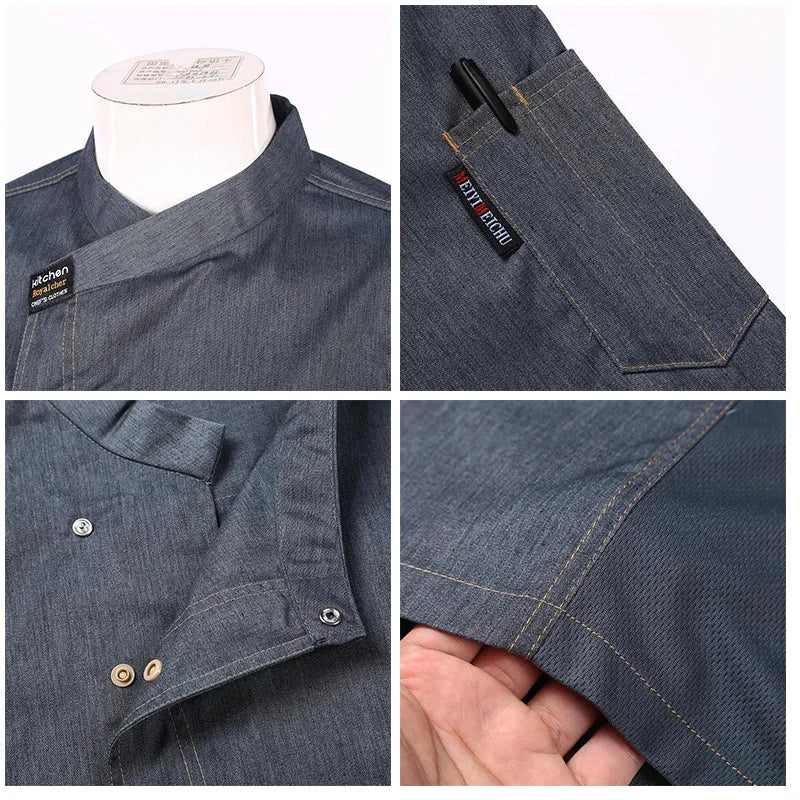 Men Women Kitchen Work Uniform Adult Unisex Chef