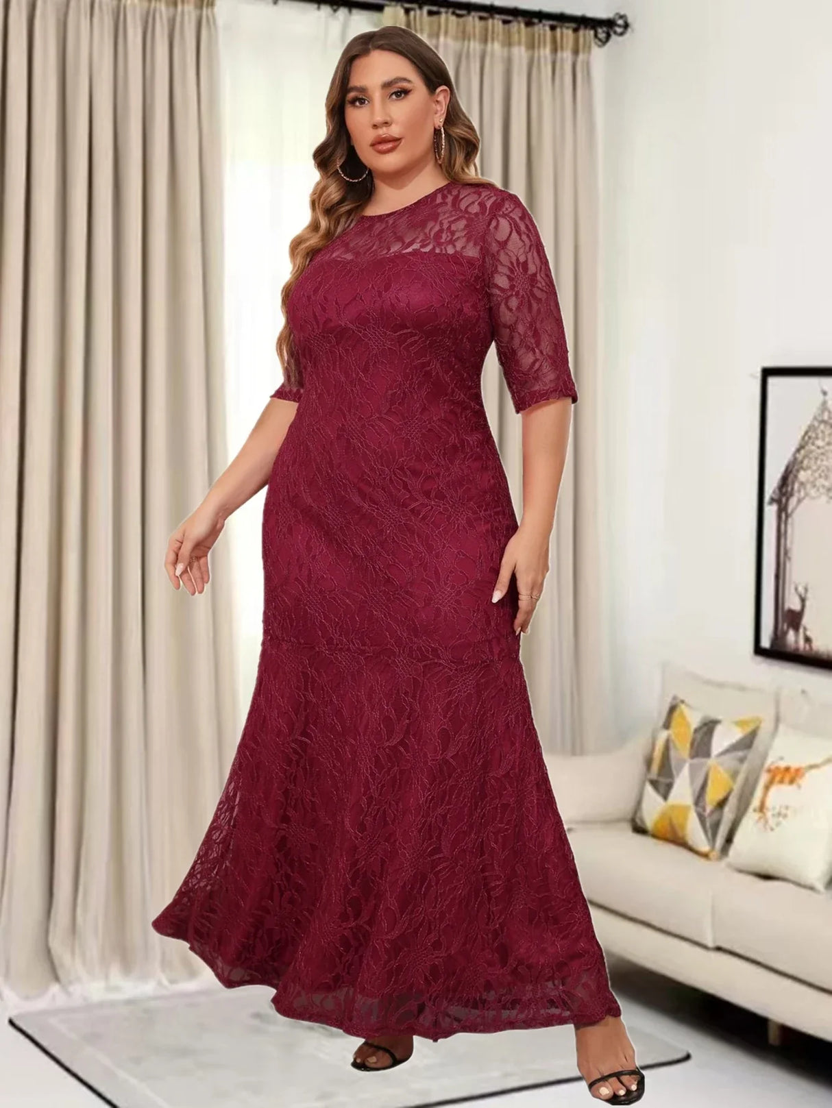 Elegant Party Evening Formal Lace Dresses For Women