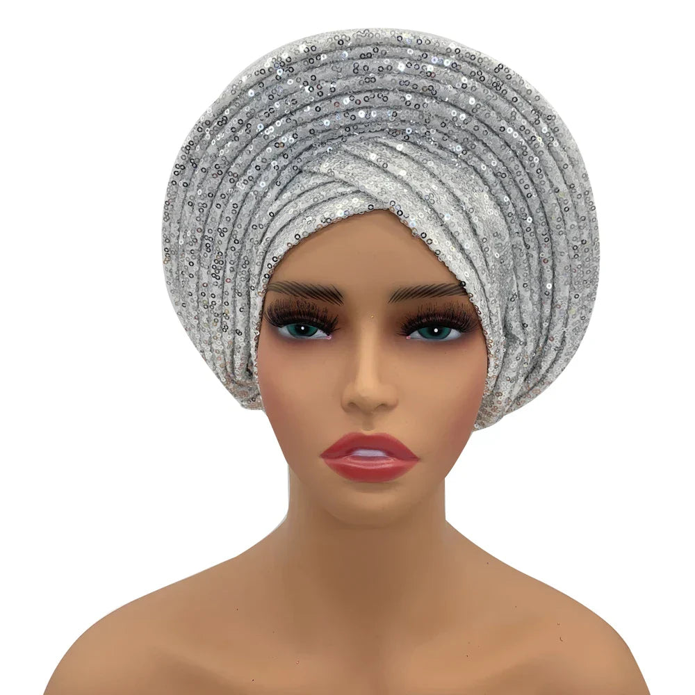 New Sequins Turban Cap For Women Ready To