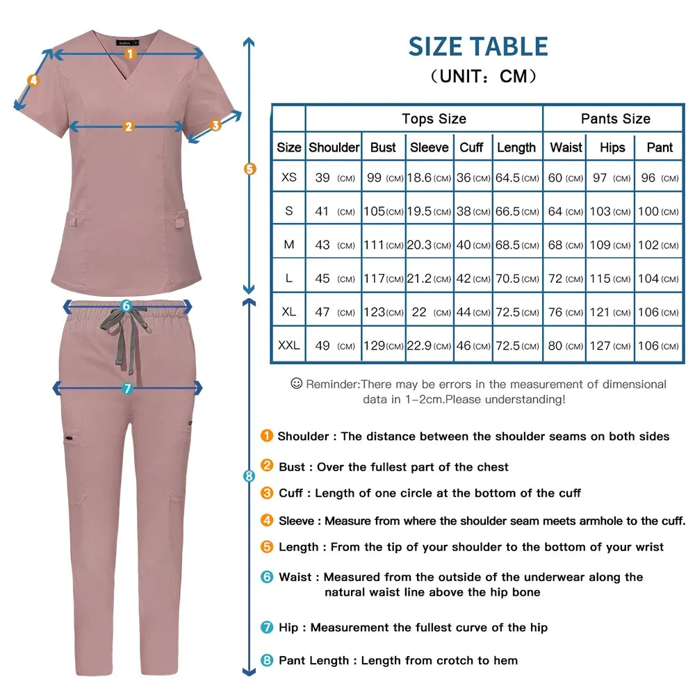 Nurse Uniform Set: Tops & Straight Pants