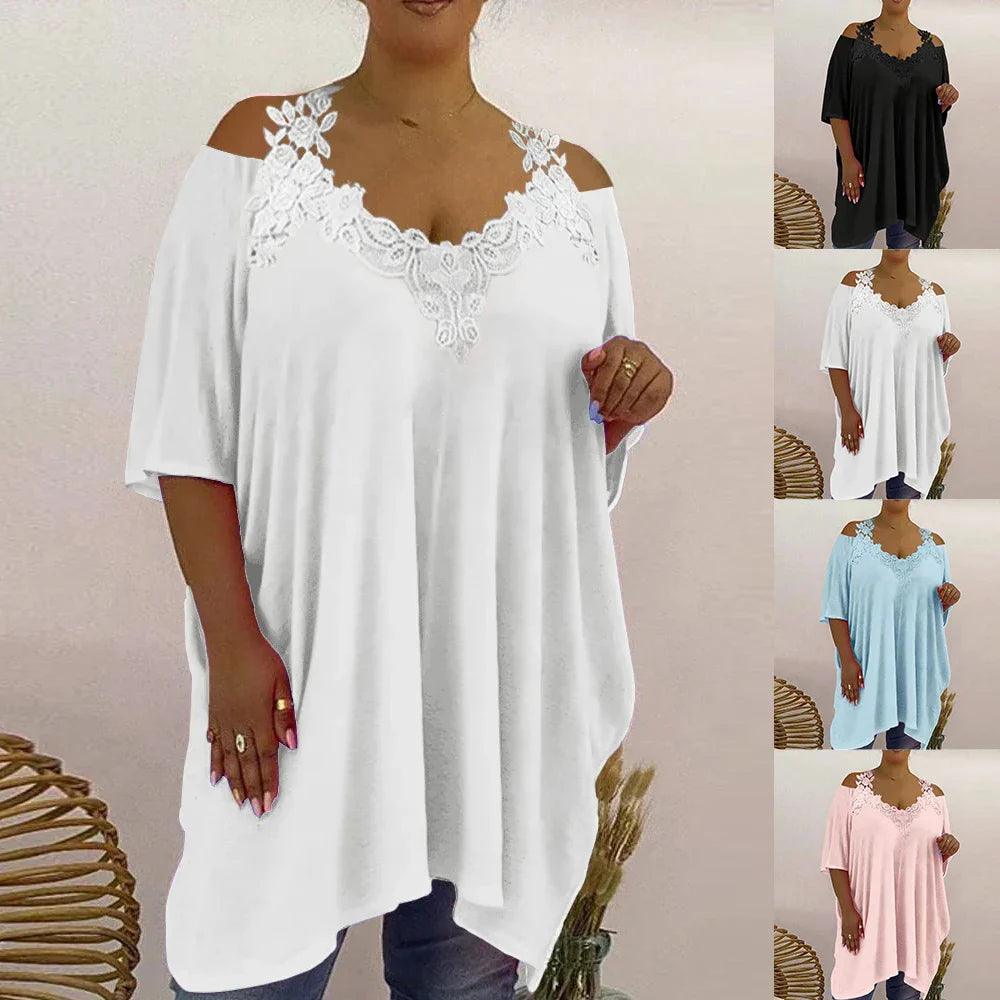 Tops Women' Summer Size Short Sleeve Solid T