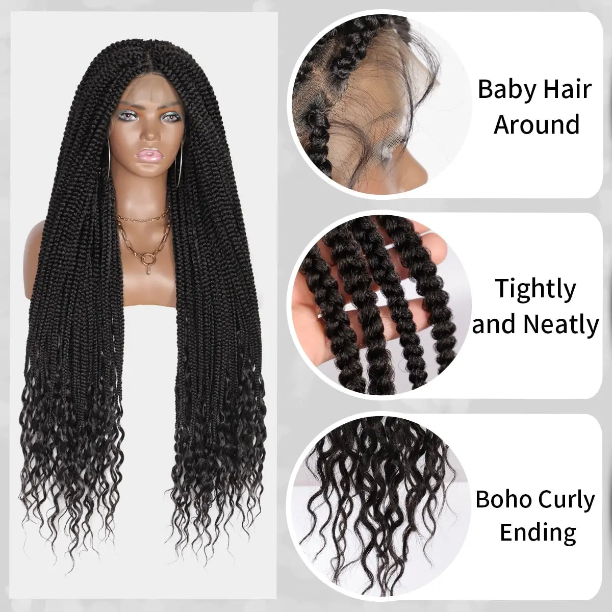 Kalyss Full Double Lace Braided Wigs