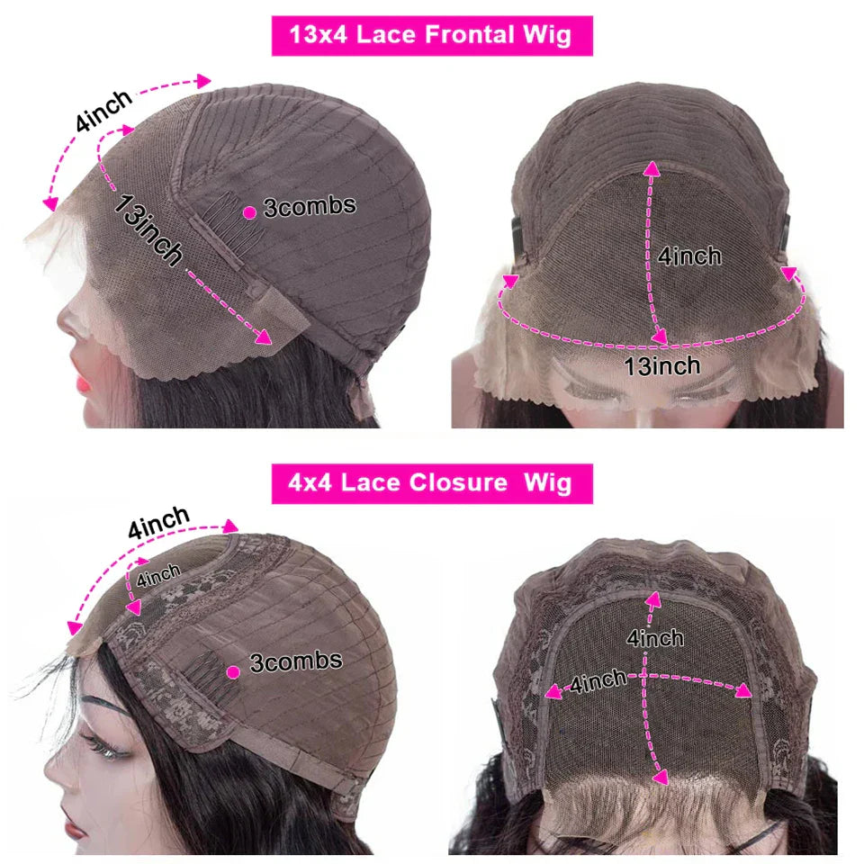 Hd Transparent Lace Front Human Hair Wigs