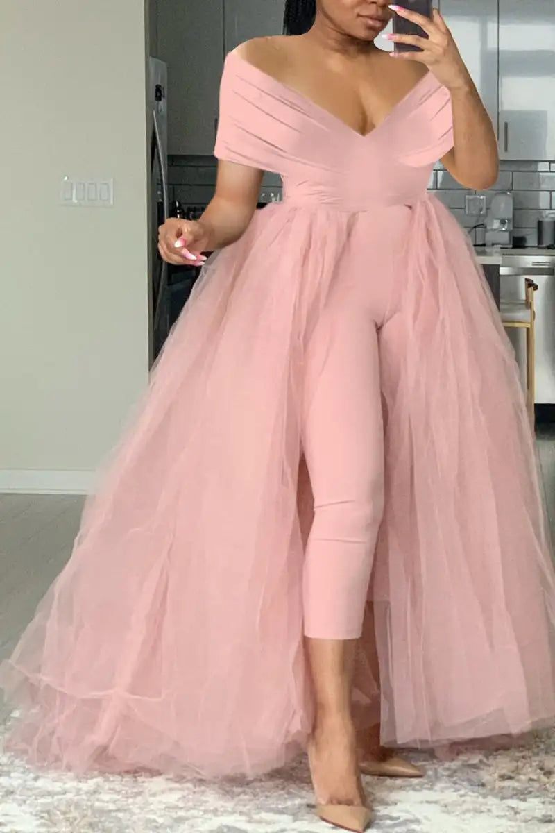 Formal Casual One Piece Outfit Solid Off The