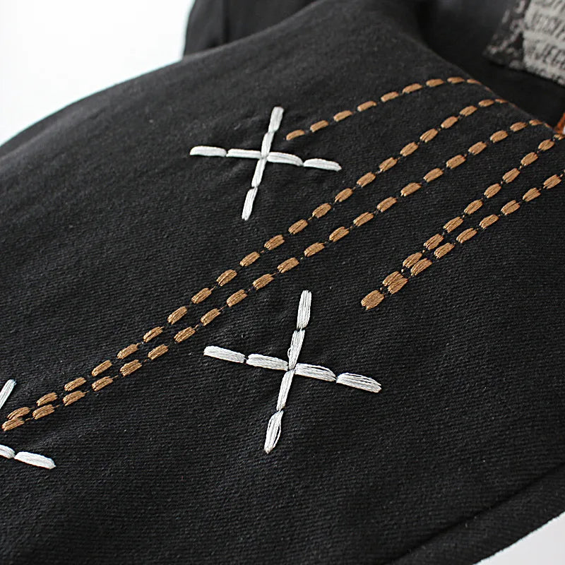 Jeans Women' Clothing Fall Letter Print Embroidered Pockets