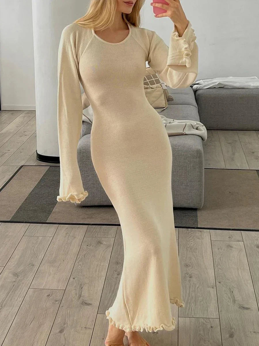 Chic And Elegant Women' Long Sleeve Knitted Bodycon