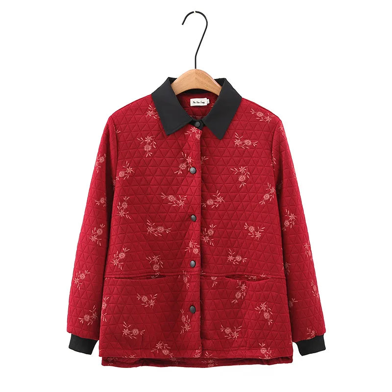 Womens Autumn Winter Quilted Jacket Casual Clothing Long