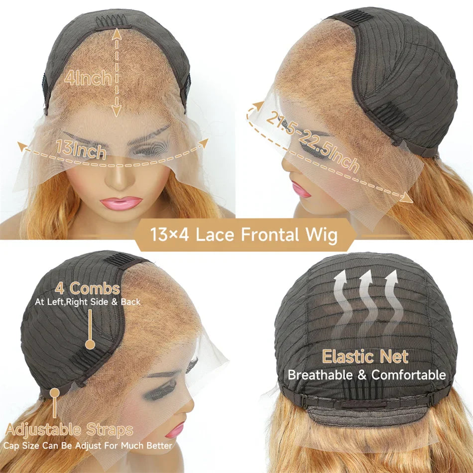 Transparent Honey Blonde Lace Front Wigs