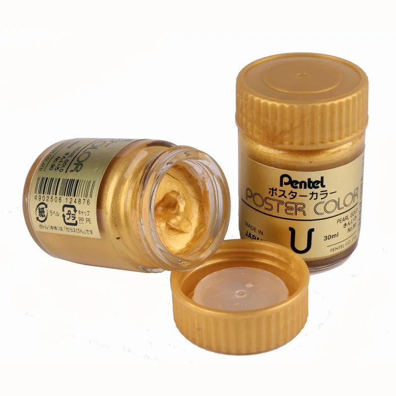 Bottled Gold And Silver Ink Pigment Art