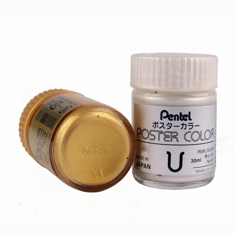 Bottled Gold And Silver Ink Pigment Art