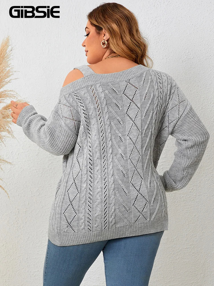 Gibsie Off Shoulder Long Sleeve Sweaters Women New