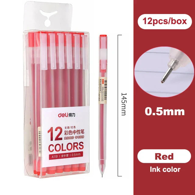 Deli Colored Gel Pen Ballpoint Pen Waterproof